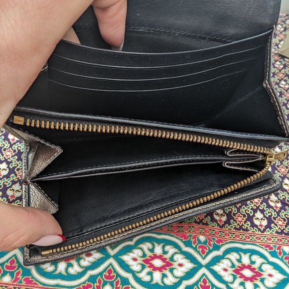 LOEWE Metallic Trifold Anangram Wallet - Picture 10 of 14